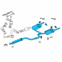 OEM 2012 Chevrolet Impala Exhaust Muffler Assembly (W/ Resonator, Exhaust & Tail Pipe Diagram - 20831827