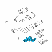 OEM BMW Z3 Exchange. Exhaust Manifold With Catalyst Diagram - 11-62-7-834-673
