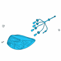 OEM 2001 Kia Rio Lamp-Rear Combination, RH Diagram - 0K32A51150A