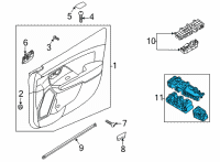 OEM 2019 Kia Niro Power Window Main Switch Assembly Diagram - 93570G5240