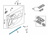 OEM Kia Niro EV WEATHERSTRIP-Front Door Belt Inside Diagram - 82231G5000