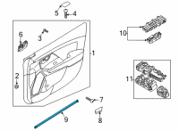 OEM 2022 Kia Niro WEATHERSTRIP-Front Door Belt Inside Diagram - 82231G5000