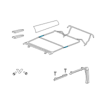 OEM 2009 Jeep Wrangler Left Sunrider Top Pivot Knuckle Diagram - 68003653AB