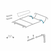 OEM 2016 Jeep Wrangler Pivot-Folding Top Side Bow Diagram - 68003651AA