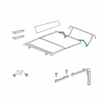 OEM Jeep Wrangler Pivot-Folding Top Side Bow Diagram - 68003651AA