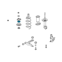 OEM 2010 Honda Ridgeline Bearing, Front Shock Absorber Mount Diagram - 51726-SJC-A03