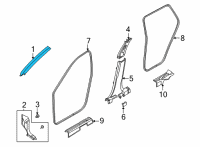 OEM 2021 Nissan Rogue Garnish Assy-Front Pillar, LH Diagram - 76912-6RR2A