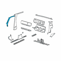 OEM 2002 Ford Explorer Sport Trac Weatherstrip Pillar Trim Diagram - F77Z-7803599-AA