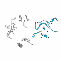 OEM 2017 Infiniti Q70L Power Steering Hose & Tube Set Diagram - 49710-1MA4A