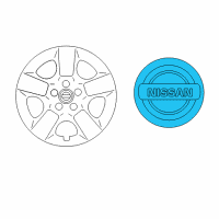 OEM Nissan Leaf Disc Wheel Ornament Diagram - 40343-AU51A