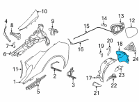 OEM 2017 BMW i8 Cover, Wheel Arch, Rear Section, Rear Left Diagram - 51-71-7-328-625