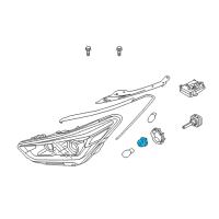 OEM Hyundai Santa Fe XL Front Turn Signal Lamp Holder Assembly Diagram - 92161-2T000