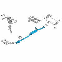 OEM 2018 Hyundai Tucson Center Muffler Assembly Diagram - 28650-D3470