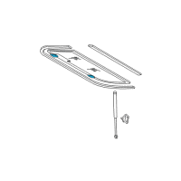 OEM 1987 Jeep Wrangler Liftgate Glass Hinge Body, Black Diagram - 5013723AB