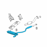 OEM 2013 Jeep Compass Exhaust Muffler And Resonator Diagram - 68142883AD