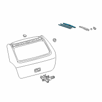 OEM 2007 Pontiac Vibe Blade, Rear Window Wiper Diagram - 88969934