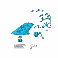 OEM 2004 Nissan 350Z Passenger Side Headlamp Assembly Diagram - 26010-CD027