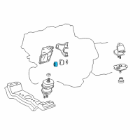 OEM Lexus LS600h Damper, Engine Mounting Diagram - 12351-38030