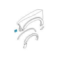 OEM Chevrolet S10 Molding, Front Fender Lower Rear Diagram - 15023285