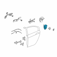 OEM Honda Crosstour Latch Assembly, Left Rear Diagram - 72650-TP6-A02