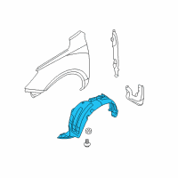 OEM 2007 Hyundai Veracruz Front Wheel Guard Assembly, Left Diagram - 86810-3J000