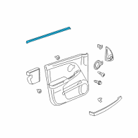 OEM 2006 Chevrolet Equinox Sealing Strip-Front Side Door Window Inner Diagram - 10383048