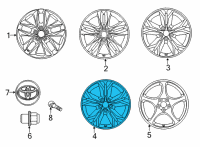 OEM Toyota Sienna Wheel, Alloy Diagram - 4260D-08010