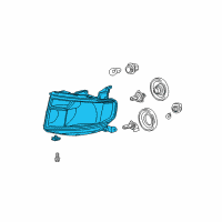 OEM 2010 Honda Element Headlight Unit, Passenger Side Diagram - 33101-SCV-A30