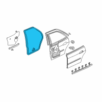 OEM 1999 Acura TL Weatherstrip, Right Rear Door Diagram - 72810-S0K-A01