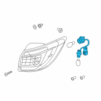 OEM 2015 Kia Sportage Rear Combination Holder & Wiring, Outside Diagram - 924803W520