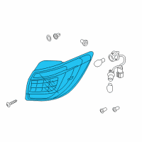 OEM Kia Sportage Lens & Housing-Rear Combination Outside Diagram - 924103W620