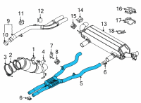 OEM BMW 840i xDrive Gran Coupe CENTER MUFFLER WITH PIPES Diagram - 18-30-8-699-096