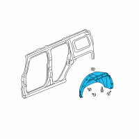 OEM 2009 Hummer H3 Liner, Rear Wheelhouse Panel Diagram - 15246961