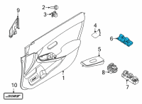 OEM 2020 Nissan Sentra Switch Assy-Power Window, Assist Diagram - 25411-6LA0A