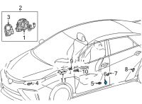 OEM 2018 Toyota Mirai Side Impact Sensor Diagram - 89831-33040