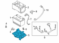 OEM Hyundai Santa Fe Tray Assembly-Battery Diagram - 37150-P2000