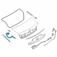 OEM BMW 750i xDrive Right Trunk Lid Hinge Diagram - 41-00-7-413-518