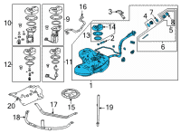 OEM 2022 Acura MDX Set, Fuel Tank Complete Diagram - 17044-TYA-A05