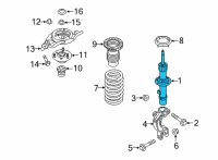 OEM Hyundai Genesis Front Left-Hand Shock Absorber Assembly Diagram - 54605-B1500