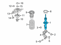 OEM 2016 Hyundai Genesis Front Left-Hand Shock Absorber Assembly Diagram - 54605-B1500