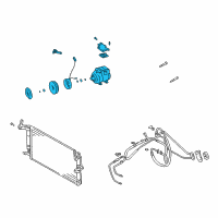 OEM 2001 Hyundai Elantra Compressor Assembly Diagram - 97701-2C100