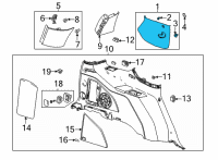 OEM 2021 Cadillac Escalade Lock Pillar Trim Diagram - 84842685