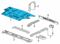 OEM GMC Yukon XL Rear Floor Pan Diagram - 84832932