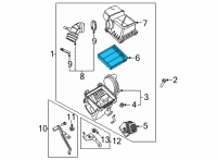 OEM 2021 Ford Escape ELEMENT ASY - AIR CLEANER Diagram - LX6Z-9601-A
