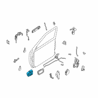 OEM 2002 Nissan Xterra Rear Door Inside Handle Assembly, Left Diagram - 80671-7Z401