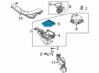 OEM 2021 Nissan Rogue Air Cleaner Element Diagram - 16546-6RA0A