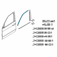 OEM 2011 BMW X5 Finisher Window Frame Top Front Door Diagram - 51-33-7-207-834