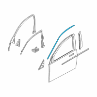 OEM 2006 BMW 760i Finisher Window Frame Top Front Door Diagram - 51-33-7-005-032