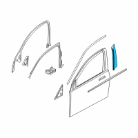 OEM 2006 BMW 750Li Finisher Window Frame B-Pillar Fl Door Diagram - 51-33-8-223-833