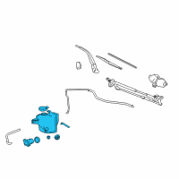 OEM 2008 Hummer H3 Container Asm-Windshield Washer Solvent (W/ Pump & R/Wd Diagram - 25813140